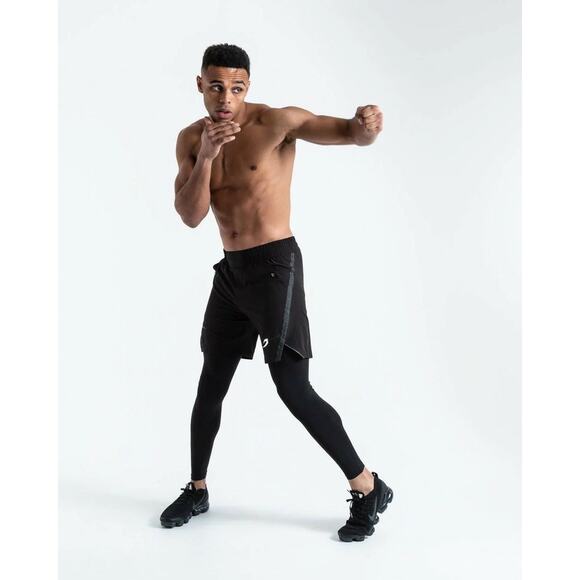 Boxraw Men’s Black Pep Shorts 2-In-One Training Tights, Size 2XL - Picture 1 of 16